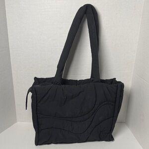 THIRTY YEARS Drift Puffer Black Quilted Tote Bag EUC